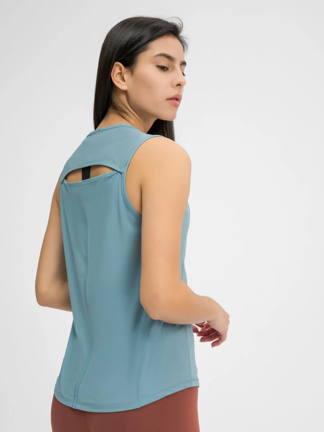 Millennia Cutout Back Round Neck Active Tank