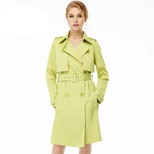 Naked Zebra Woman Clothing Solid Color Long-Sleeved Lady Lacing Long Windbreak Waist Slimming Women Pockets Trench Coats