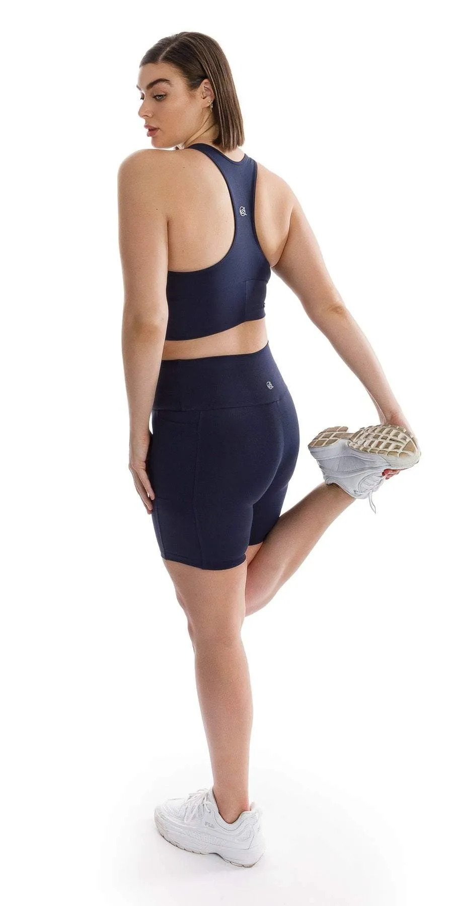 Navy Body Luxe Midi Shorts with Pockets