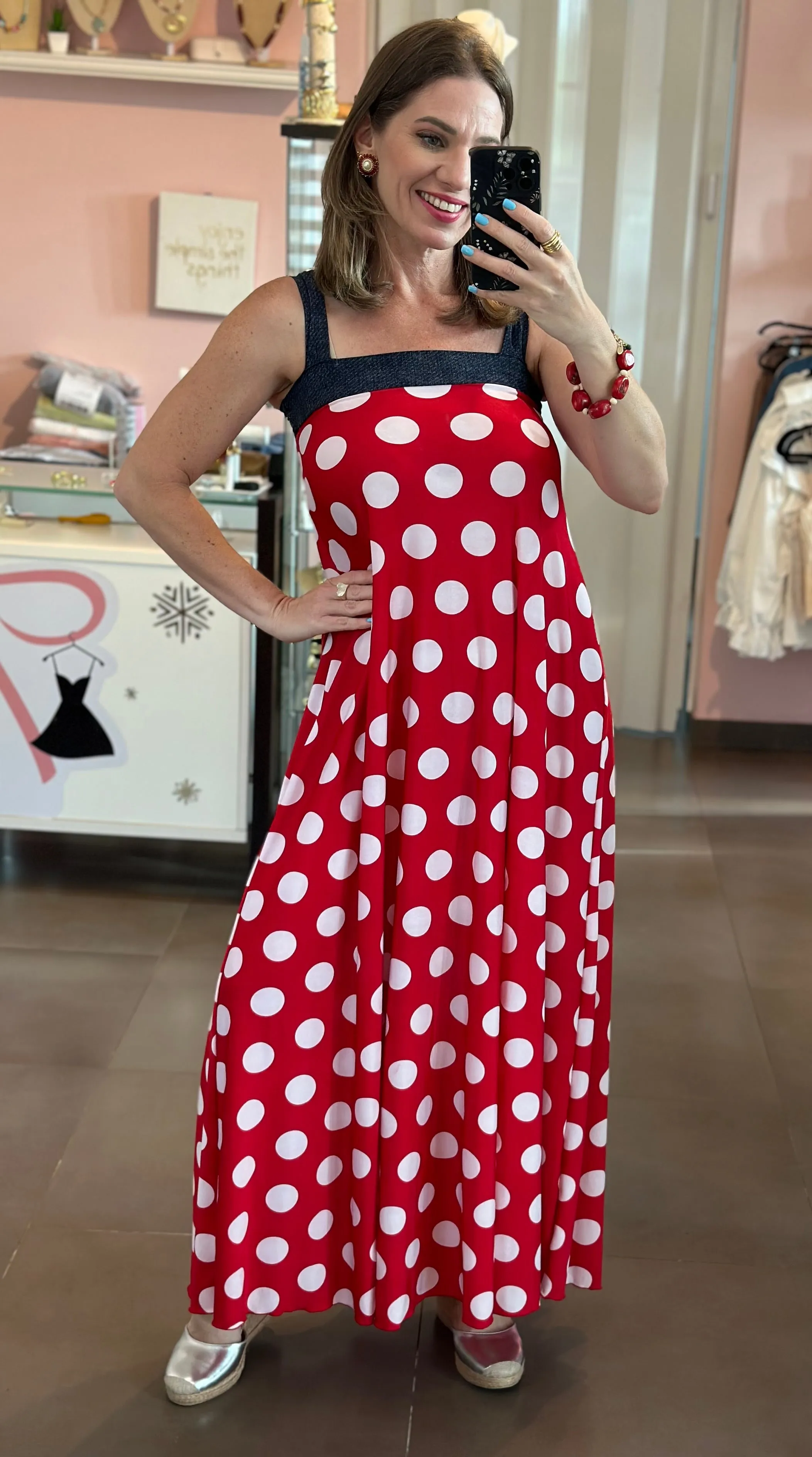 Noemi Polka Maxi Dress