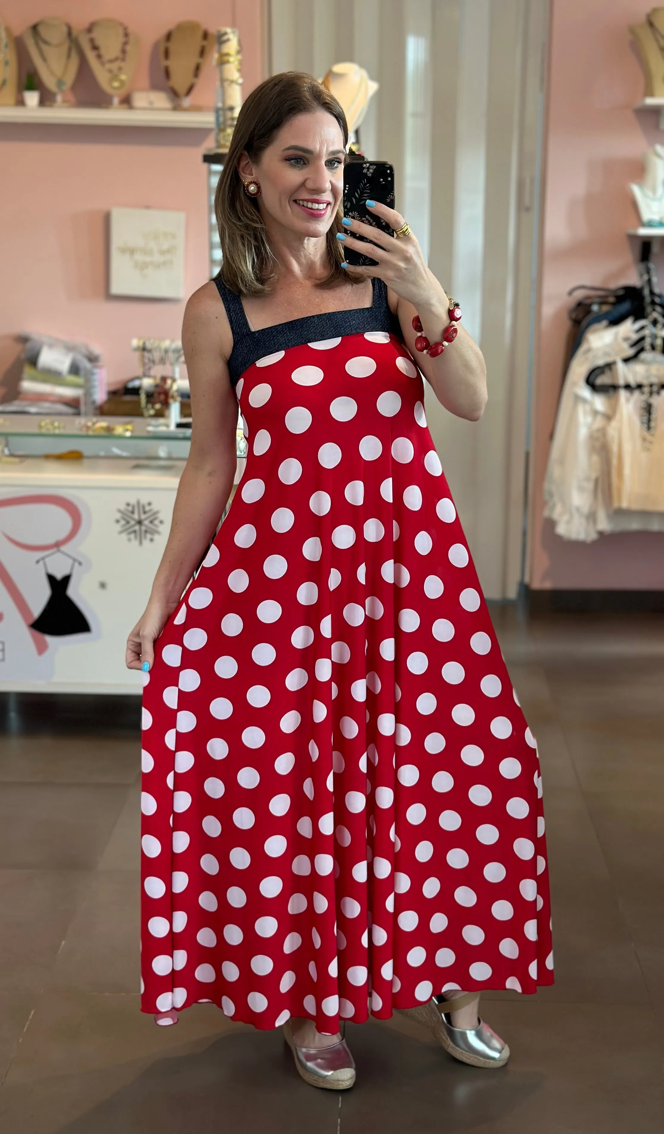 Noemi Polka Maxi Dress
