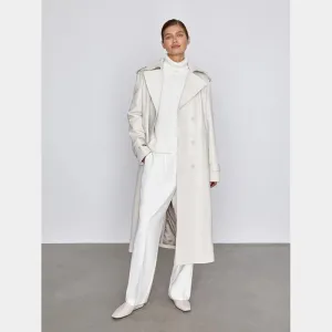 Off-White Leather Women's Trench Coat