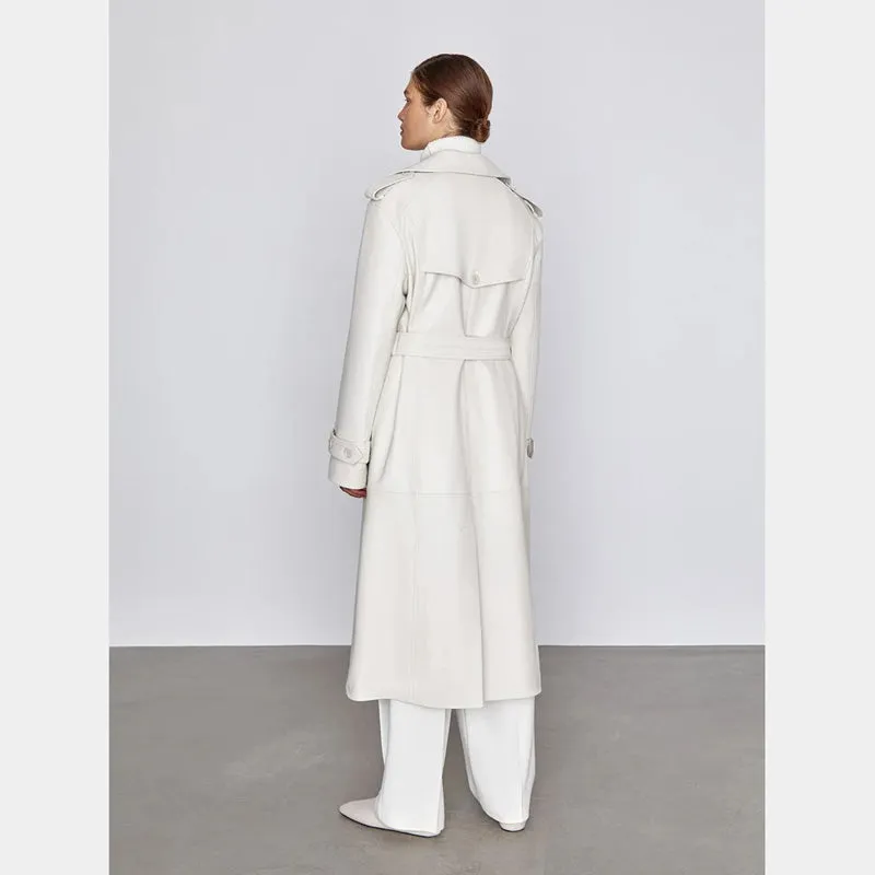 Off-White Leather Women's Trench Coat