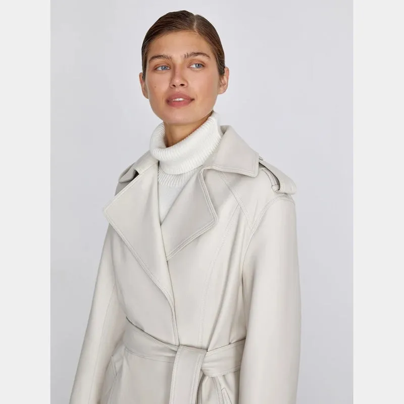 Off-White Leather Women's Trench Coat