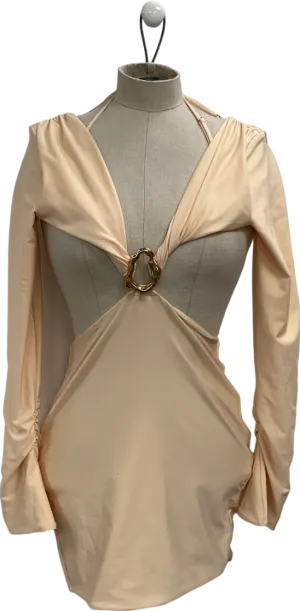 Oh Polly Pink Wyetta Cut-out Hardware Detail Mini Dress In Buttercream UK 8
