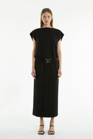PARADIGM BELTED MAXI DRESS | BLACK