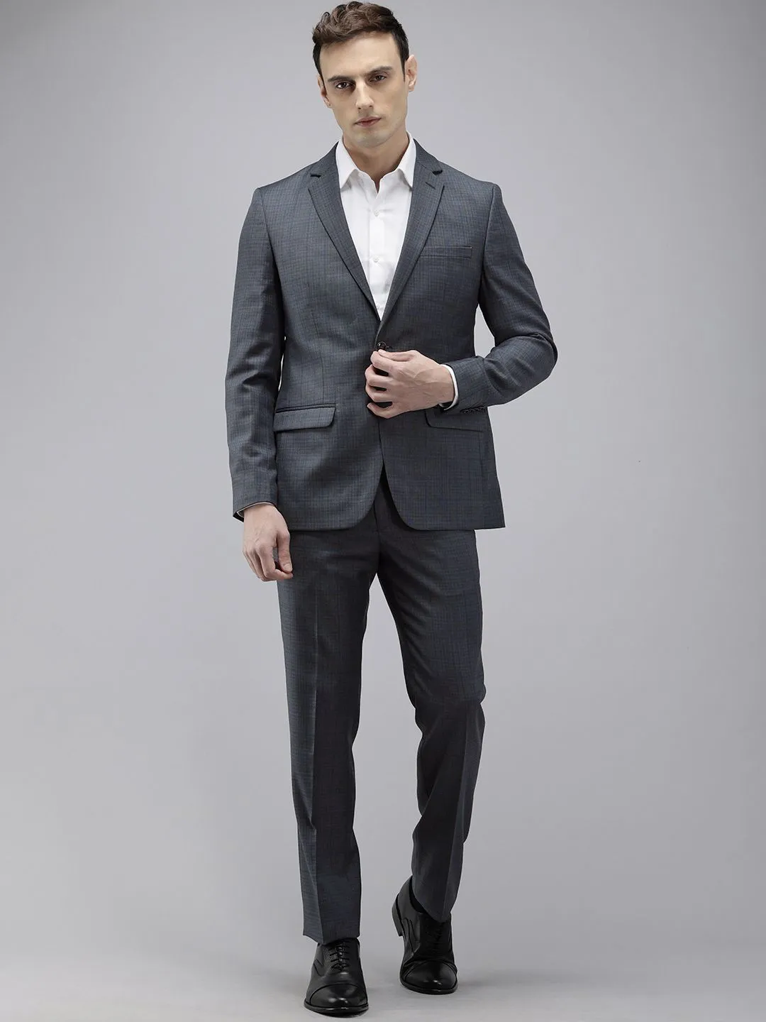 Park Avenue Checked Single Breasted Super Slim Fit 2 Piece Formal Suits