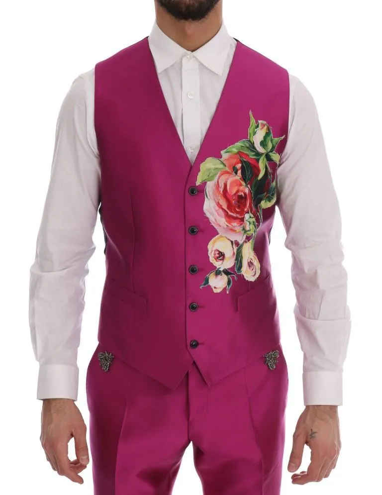 Pink Silk Crystal Bee MARTINI 3 Piece Suit