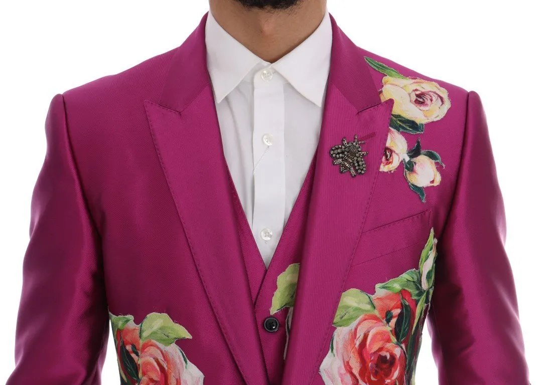 Pink Silk Crystal Bee MARTINI 3 Piece Suit