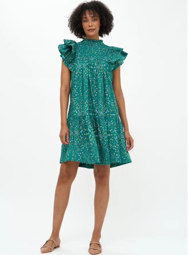 Pinutck Mini Dress Green