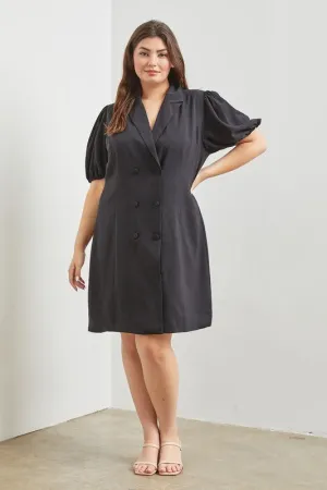 PLUS BLAZER BUTTON UP MINI DRESS