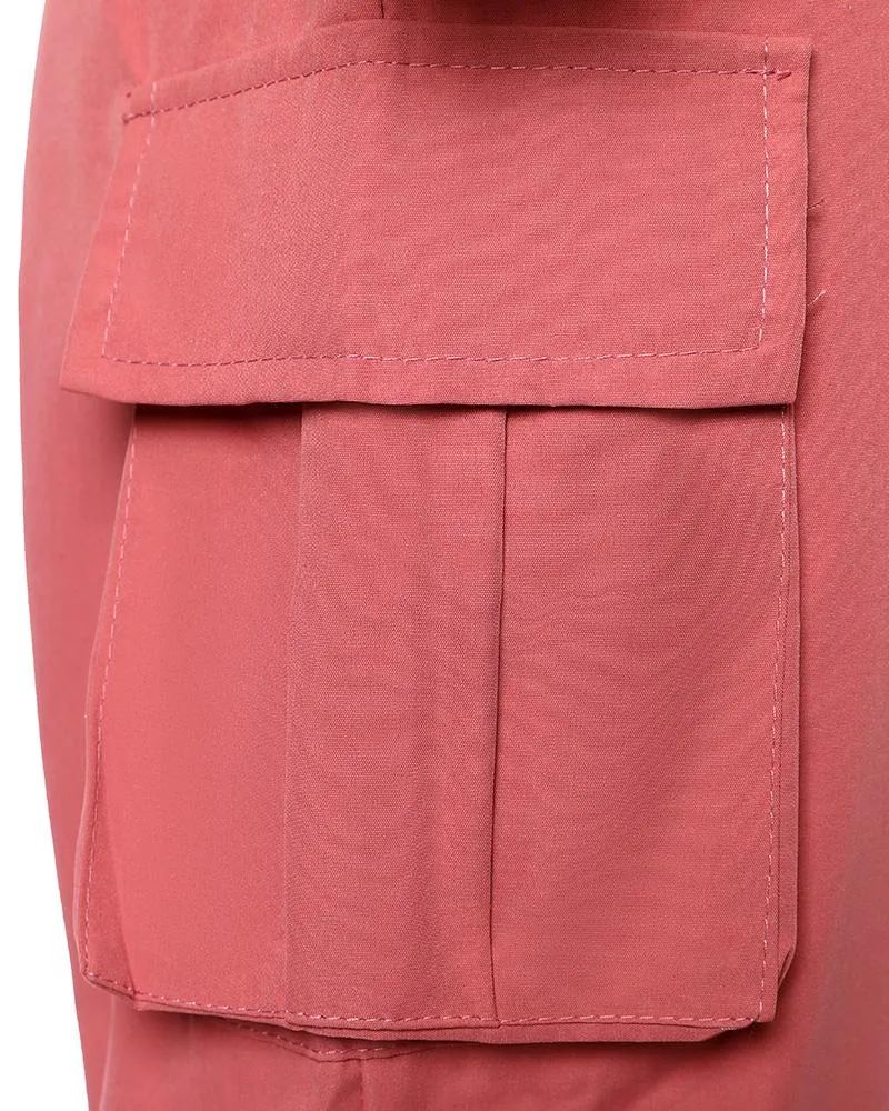 Pocket Buckle Design Cargo Suspender Jumpsuit