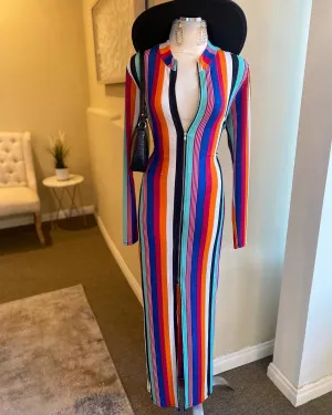 Printed Front Slit Bottom Dress FINAL SALE