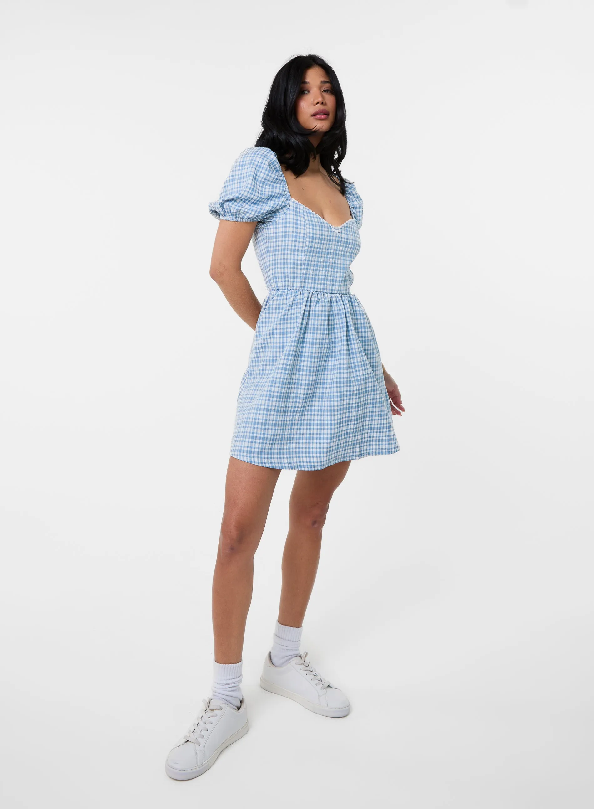 Puff Sleeve Gingham Dress