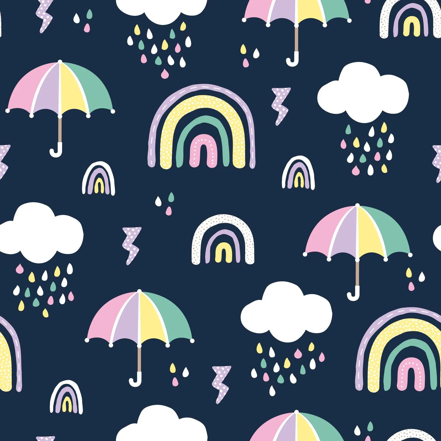 Raindrop/Umbrella Women's Activewear Leggings - Tall 33" inside leg
