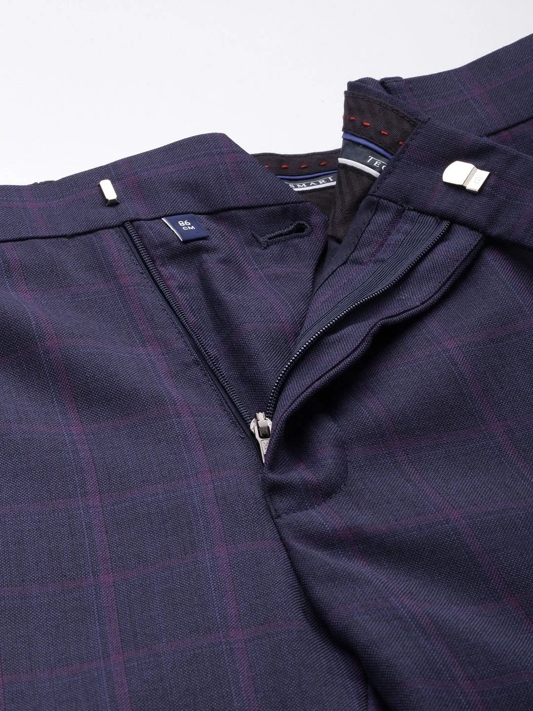 Raymond Slim Fit Checked Notched Lapel Single-Breasted Formal 2 Piece Suits