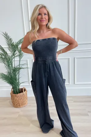 Reba Strapless Breezy Wide Leg Jumpsuit
