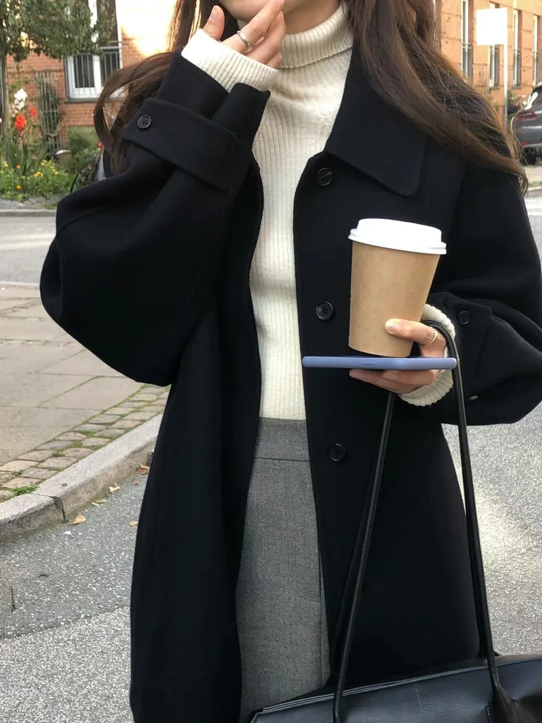 Retro Single-breasted Mid-length Woolen Jacket