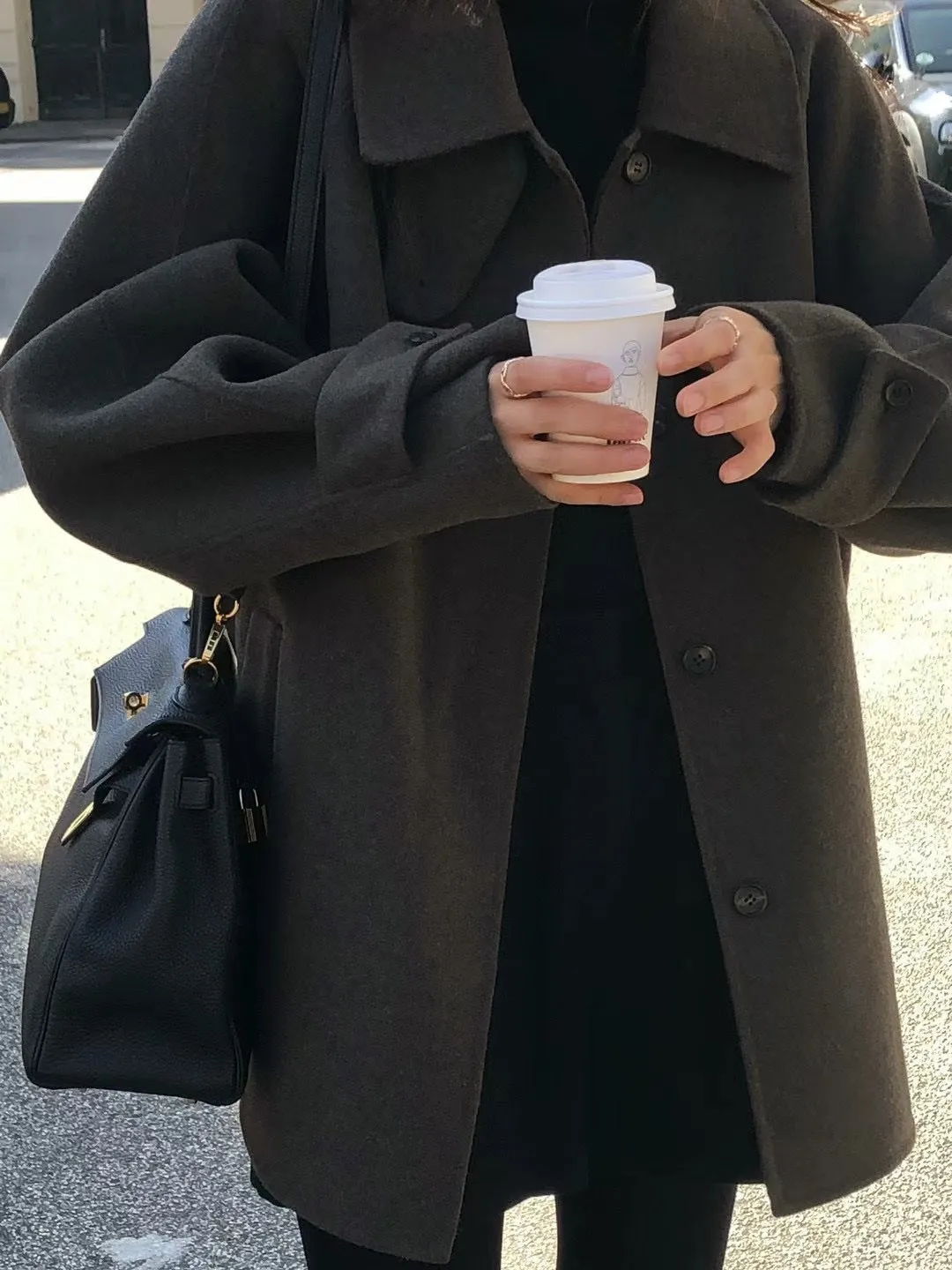 Retro Single-breasted Mid-length Woolen Jacket