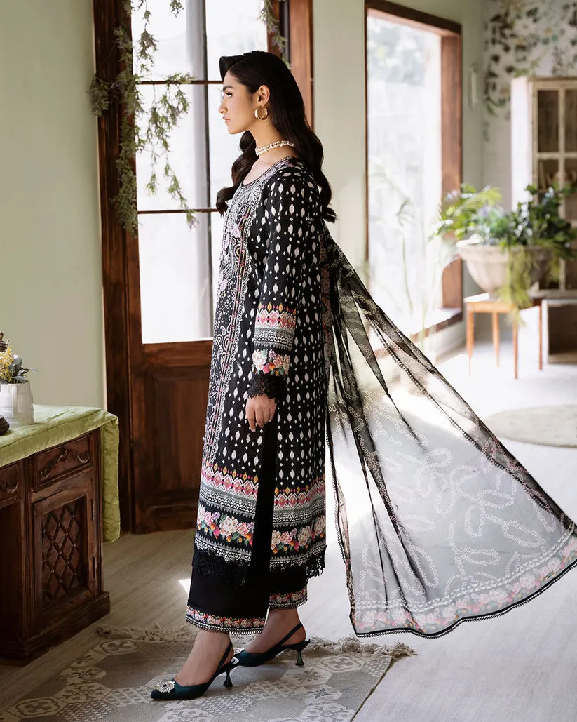 ROHEENAZ FLORA PRINTED LAWN | VERIDIAN