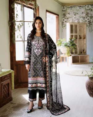 ROHEENAZ FLORA PRINTED LAWN | VERIDIAN