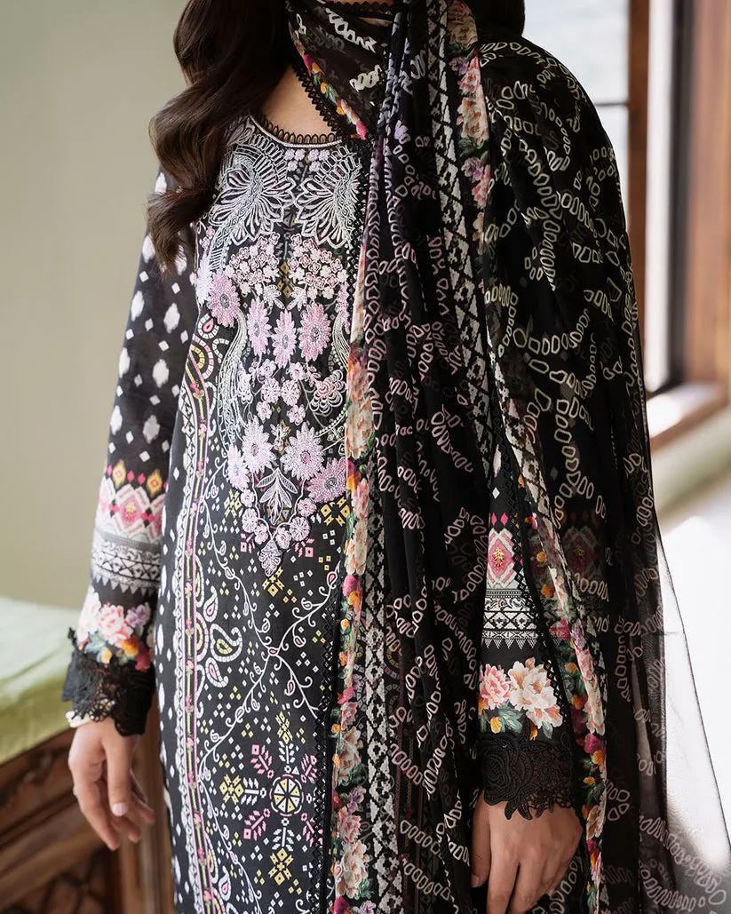 ROHEENAZ FLORA PRINTED LAWN | VERIDIAN