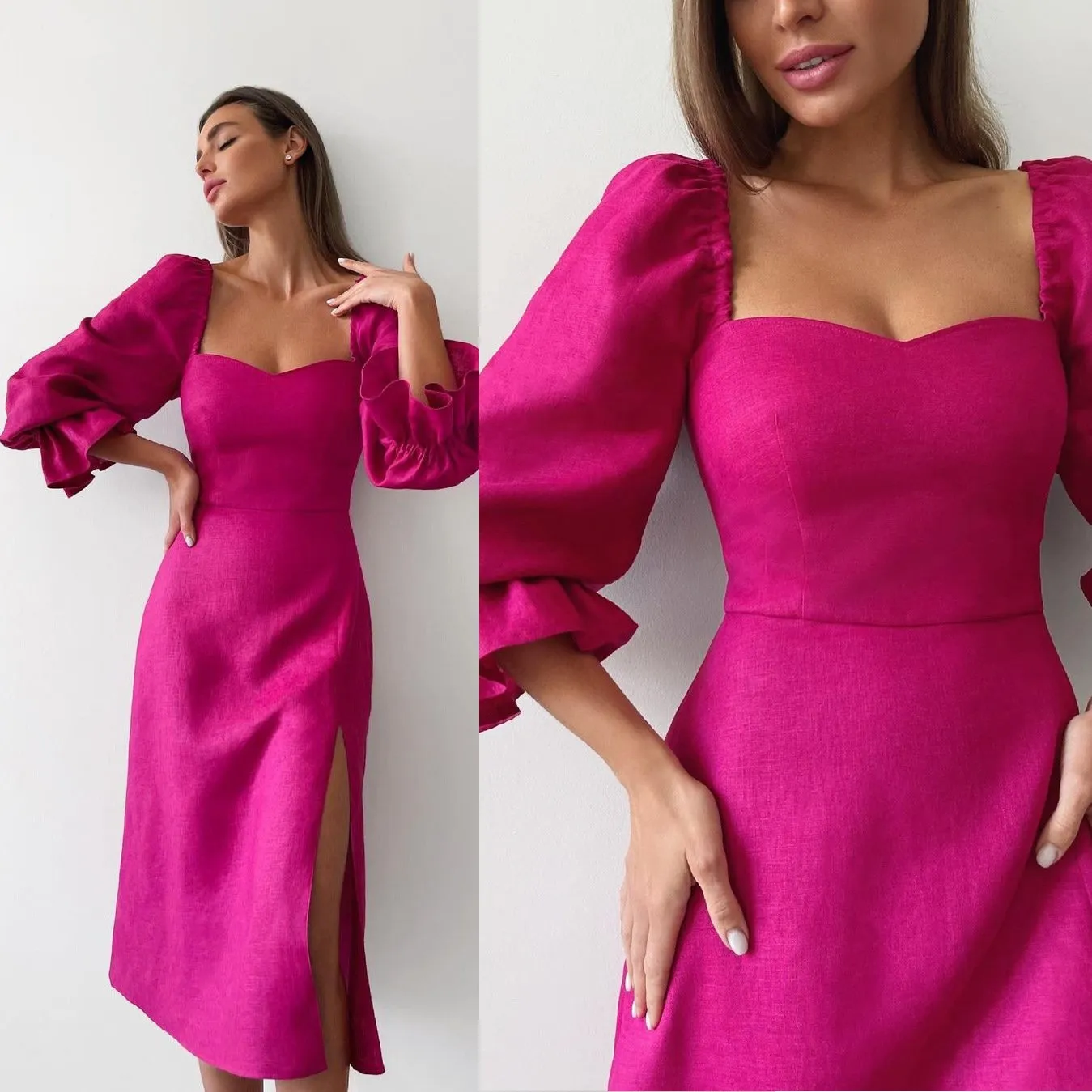 Rose Red Off The Shoulder Casual Fall Dresses