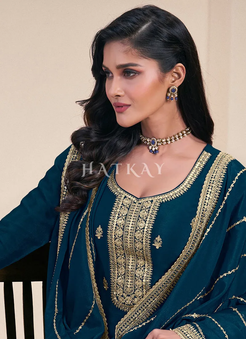 Royal Blue Sharara Suit