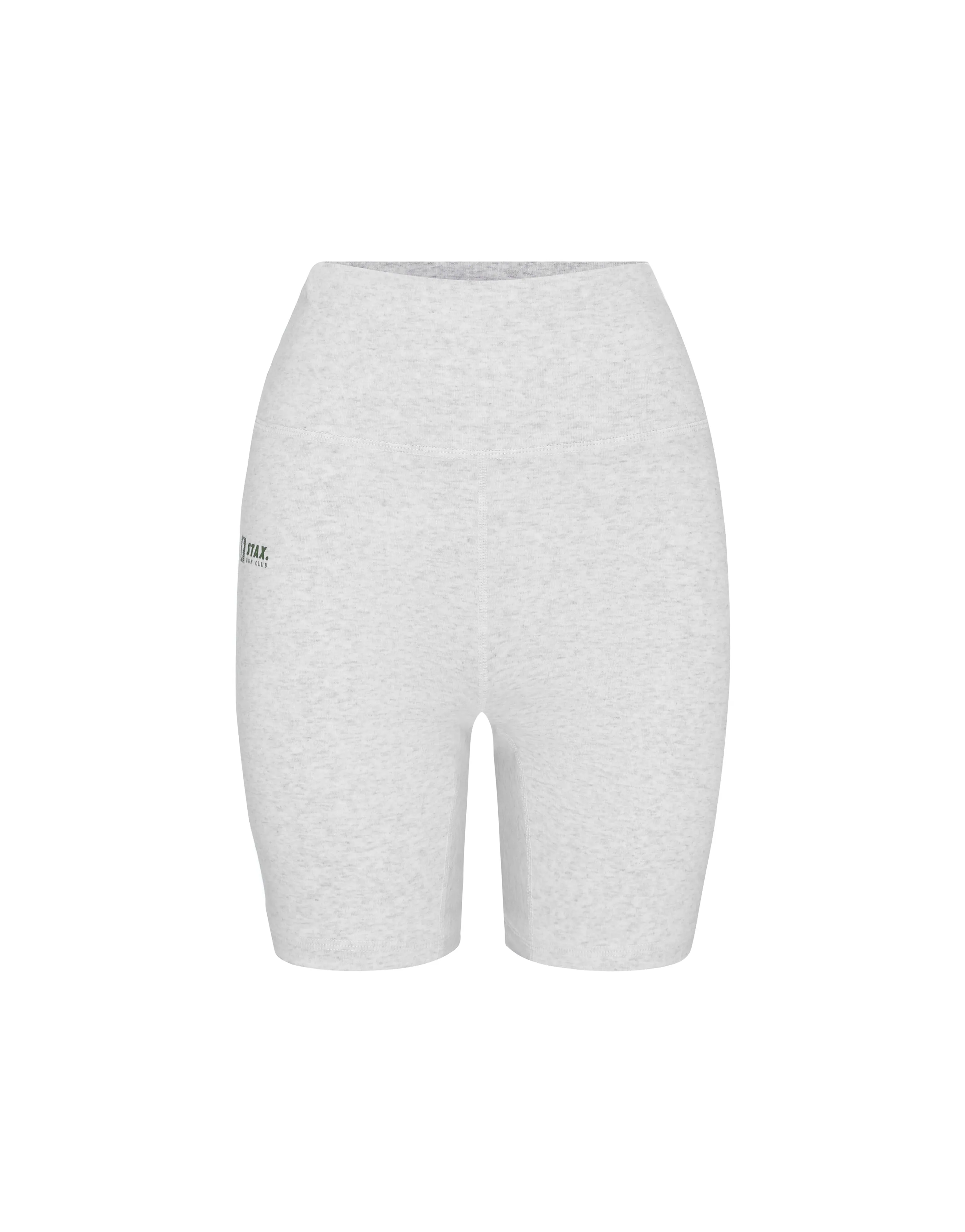 Run Club Cotton Bike Shorts Midi - Grey Marle