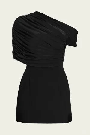 Selma Mini Crepe Dress in Black