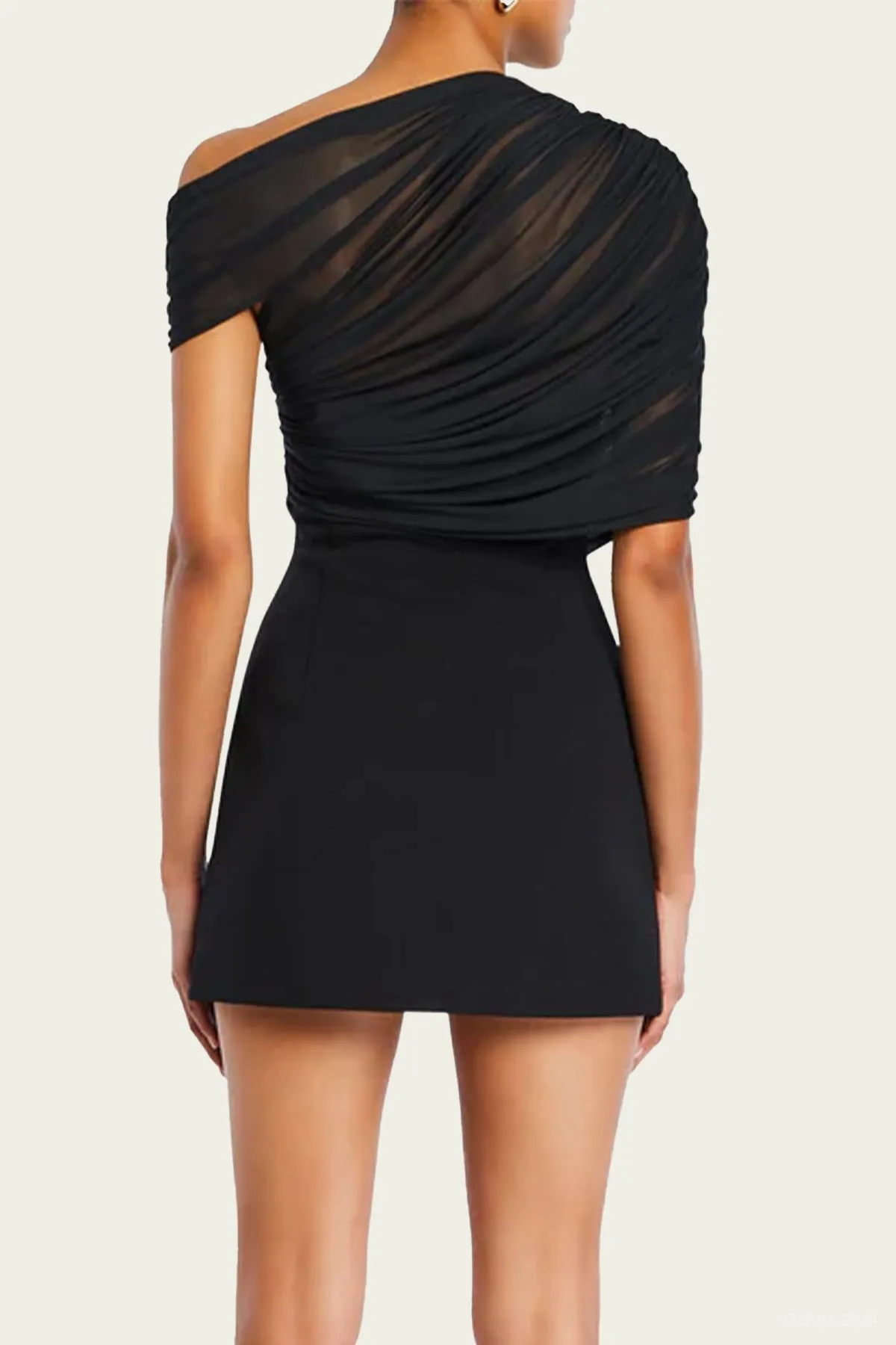 Selma Mini Crepe Dress in Black
