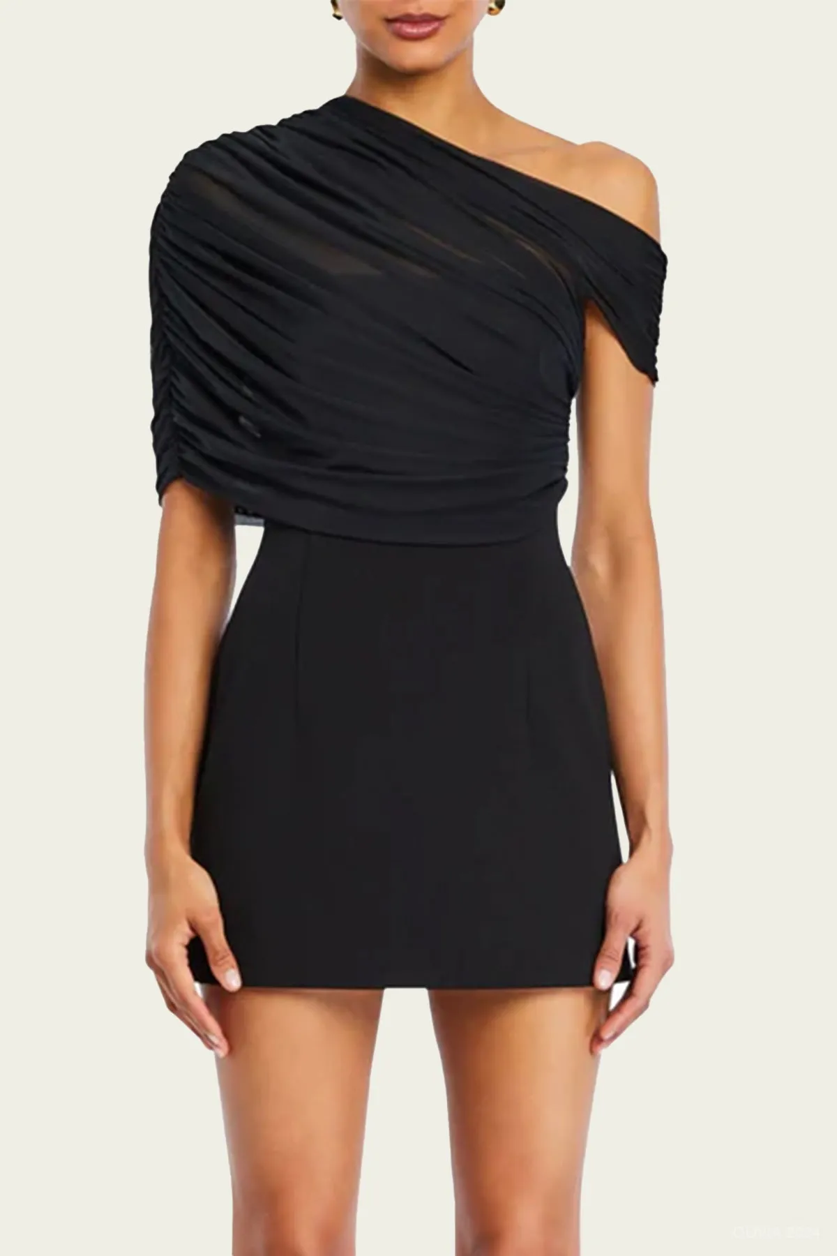 Selma Mini Crepe Dress in Black
