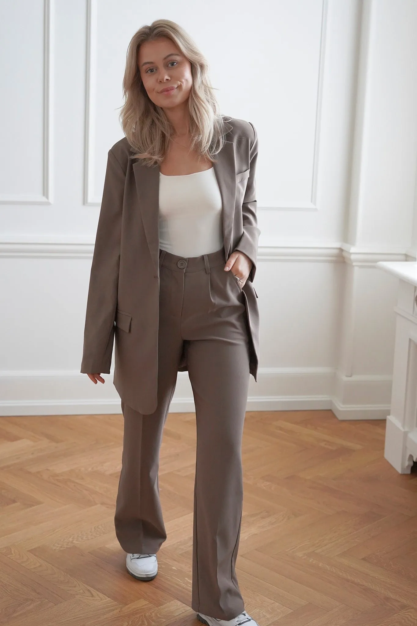 SelmaIC Wide Bukser - Mørk Beige