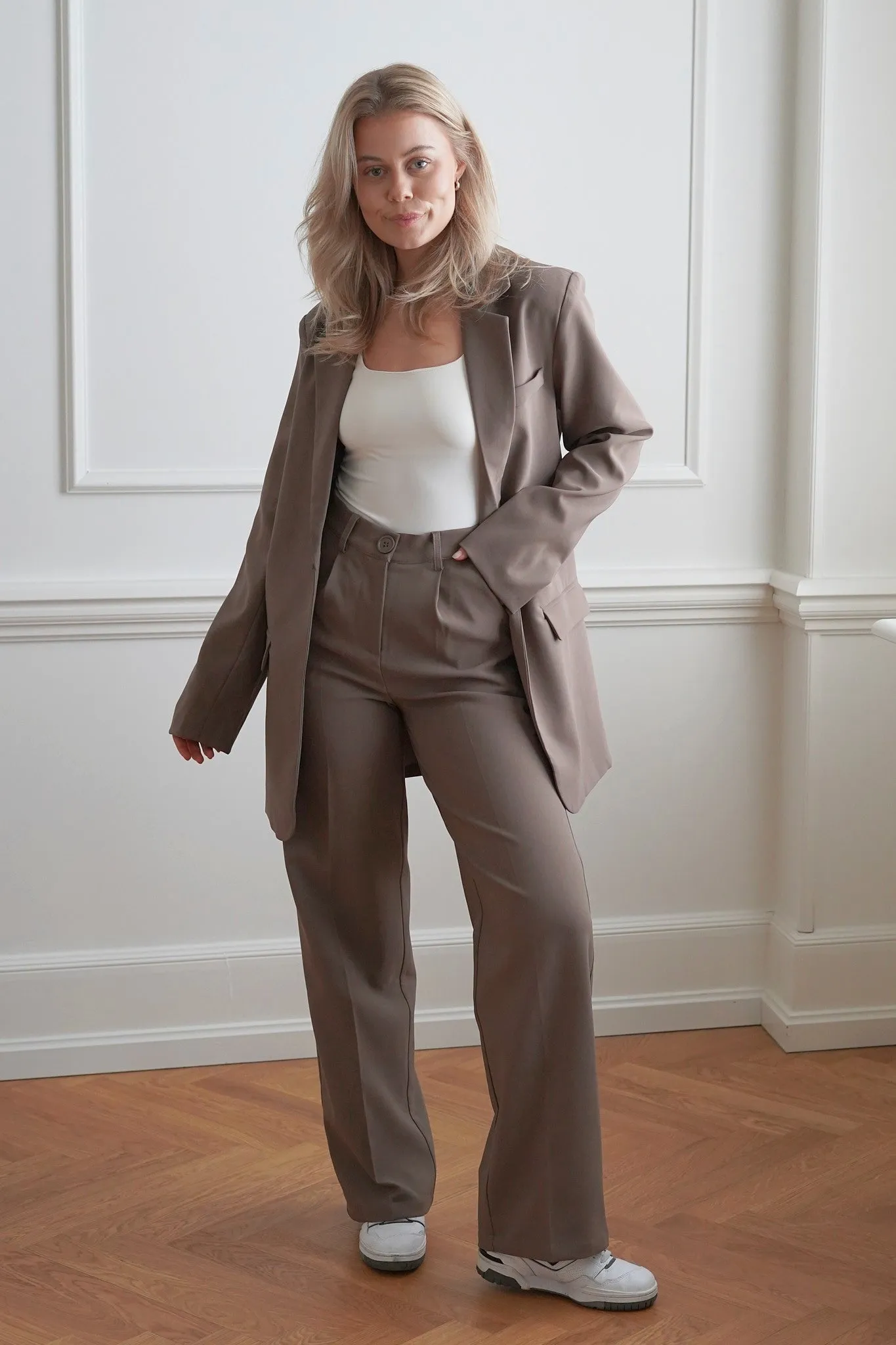 SelmaIC Wide Bukser - Mørk Beige