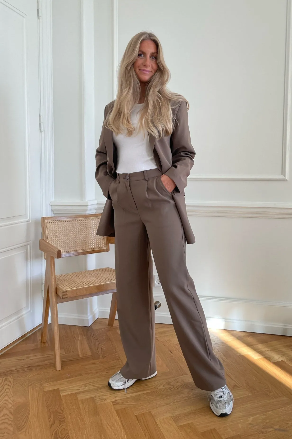 SelmaIC Wide Bukser - Mørk Beige
