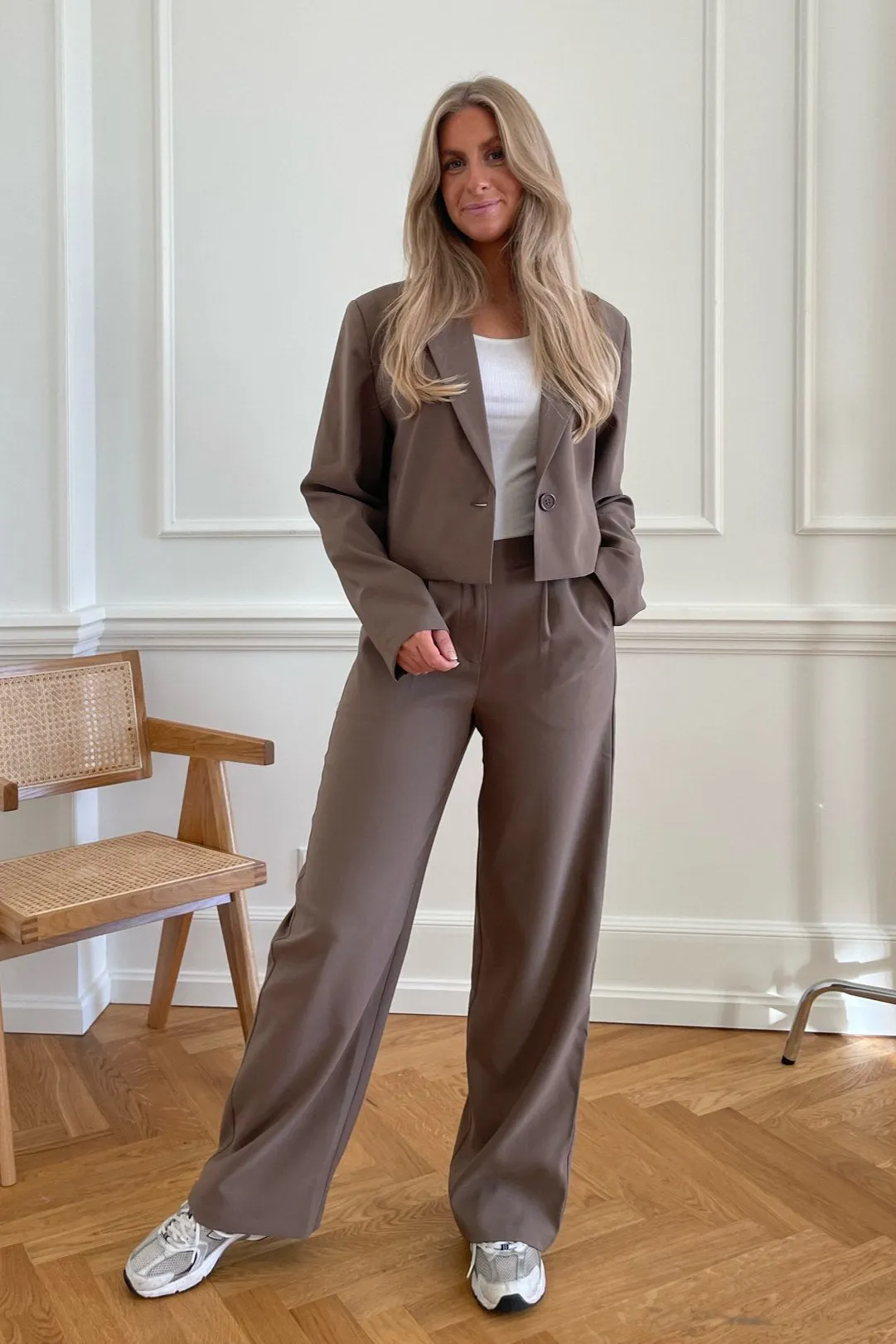 SelmaIC Wide Bukser - Mørk Beige
