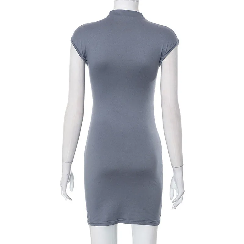 Short Sleeve Slit Front Dress