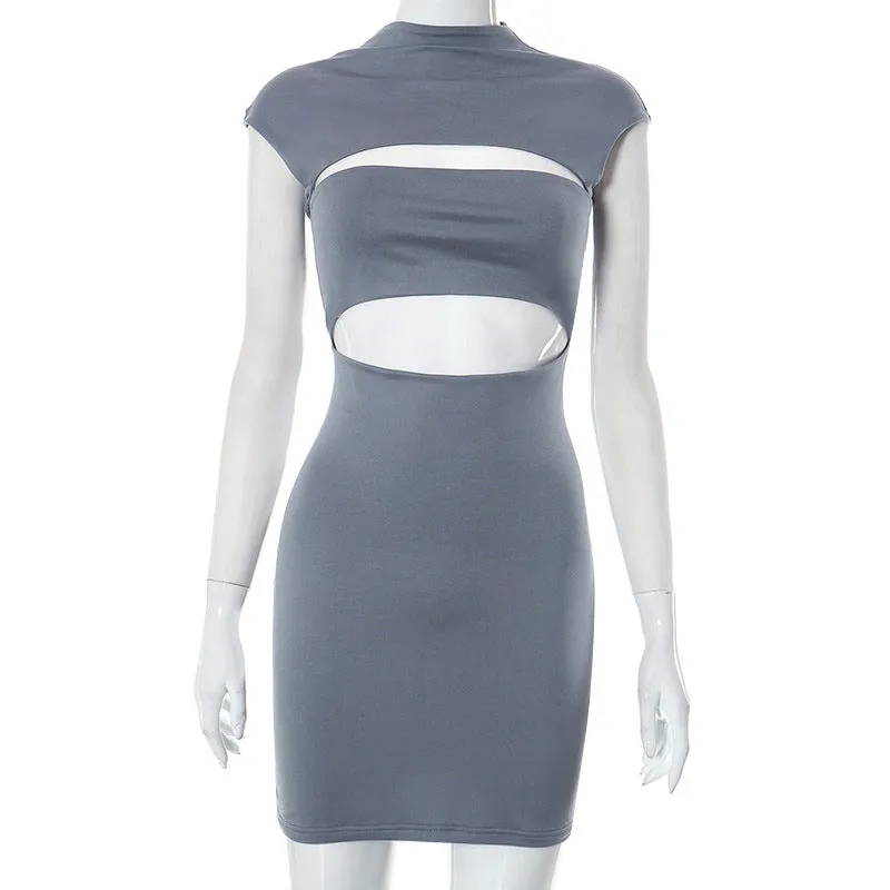 Short Sleeve Slit Front Dress