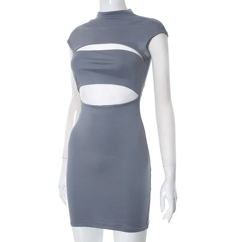 Short Sleeve Slit Front Dress