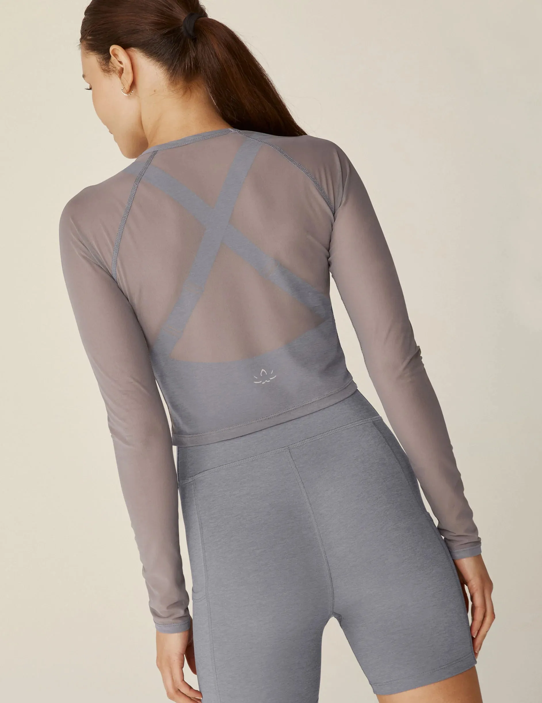 Show Off Mesh Long Sleeve Cropped Top