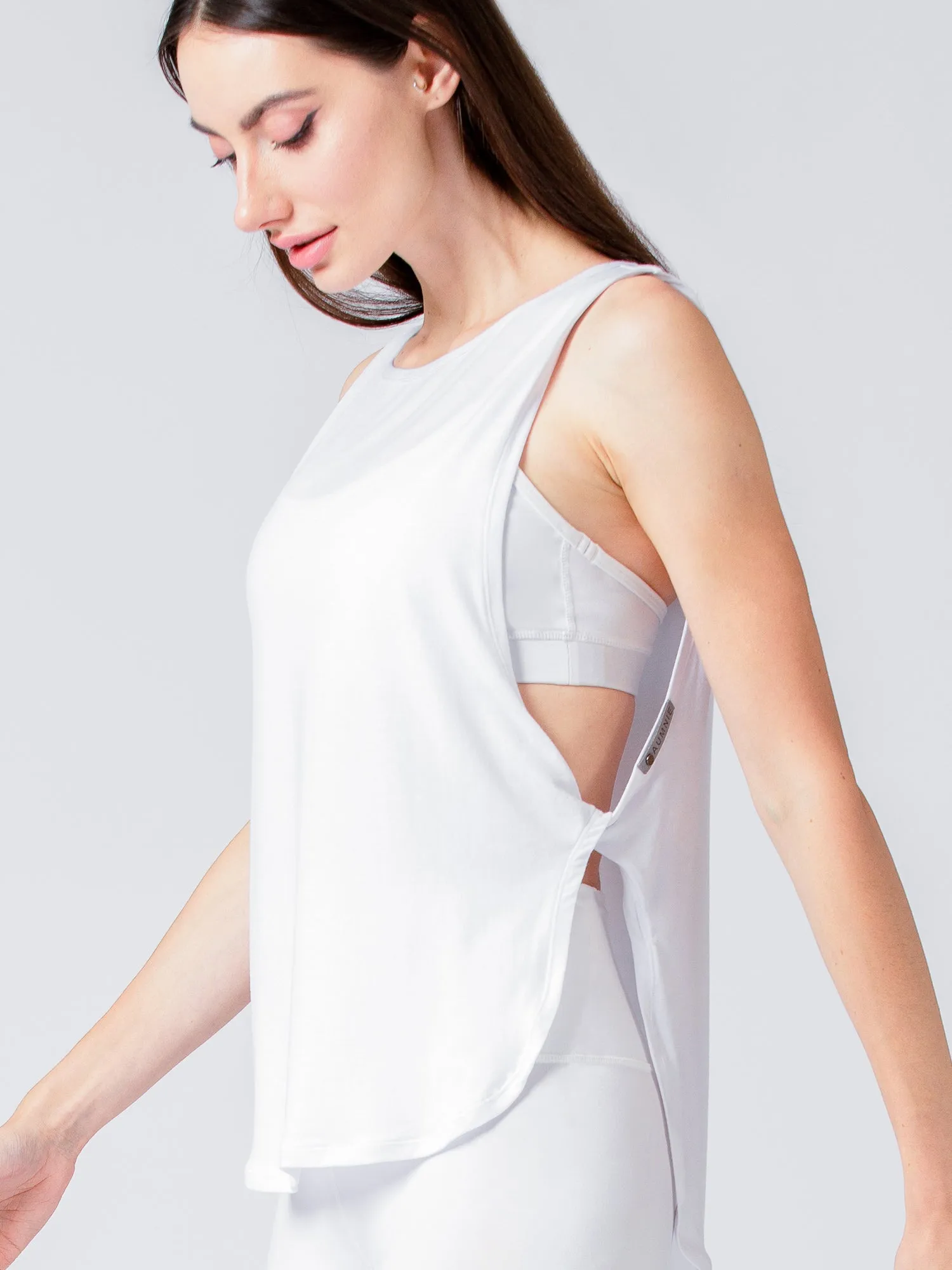 SIDE TWIST SURF TANK, LONG, WHITE