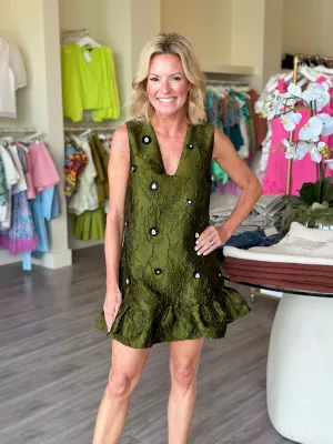 SJ1899 Priya green mini dress