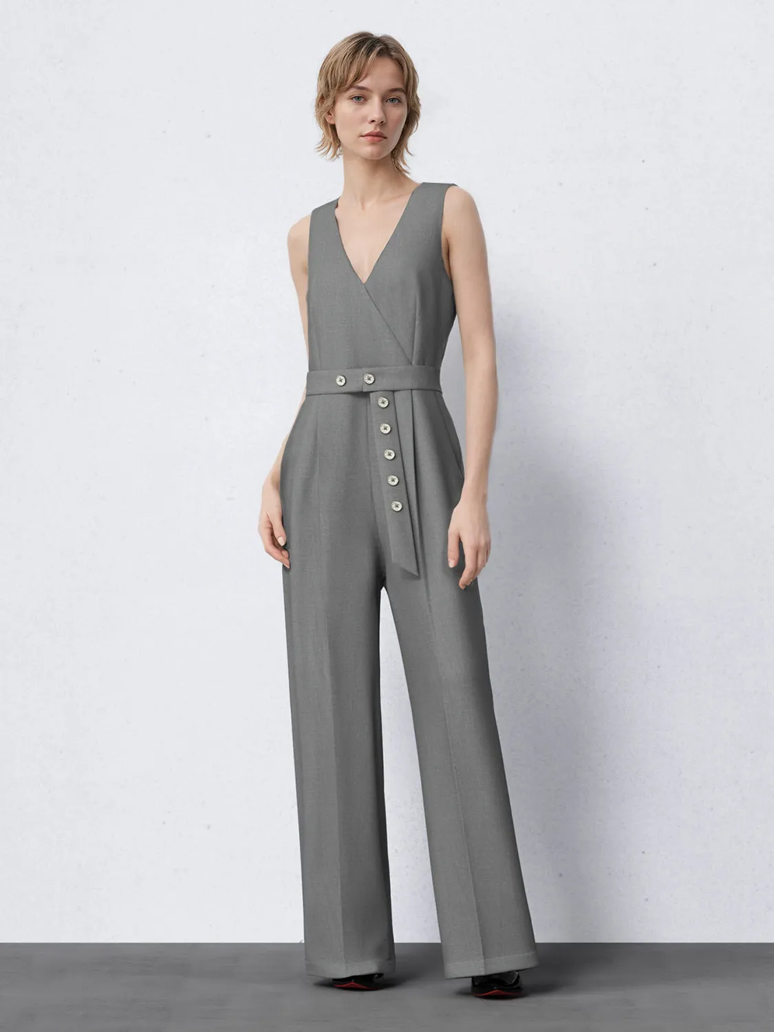 Sleeveless Wide-Leg Jumpsuits