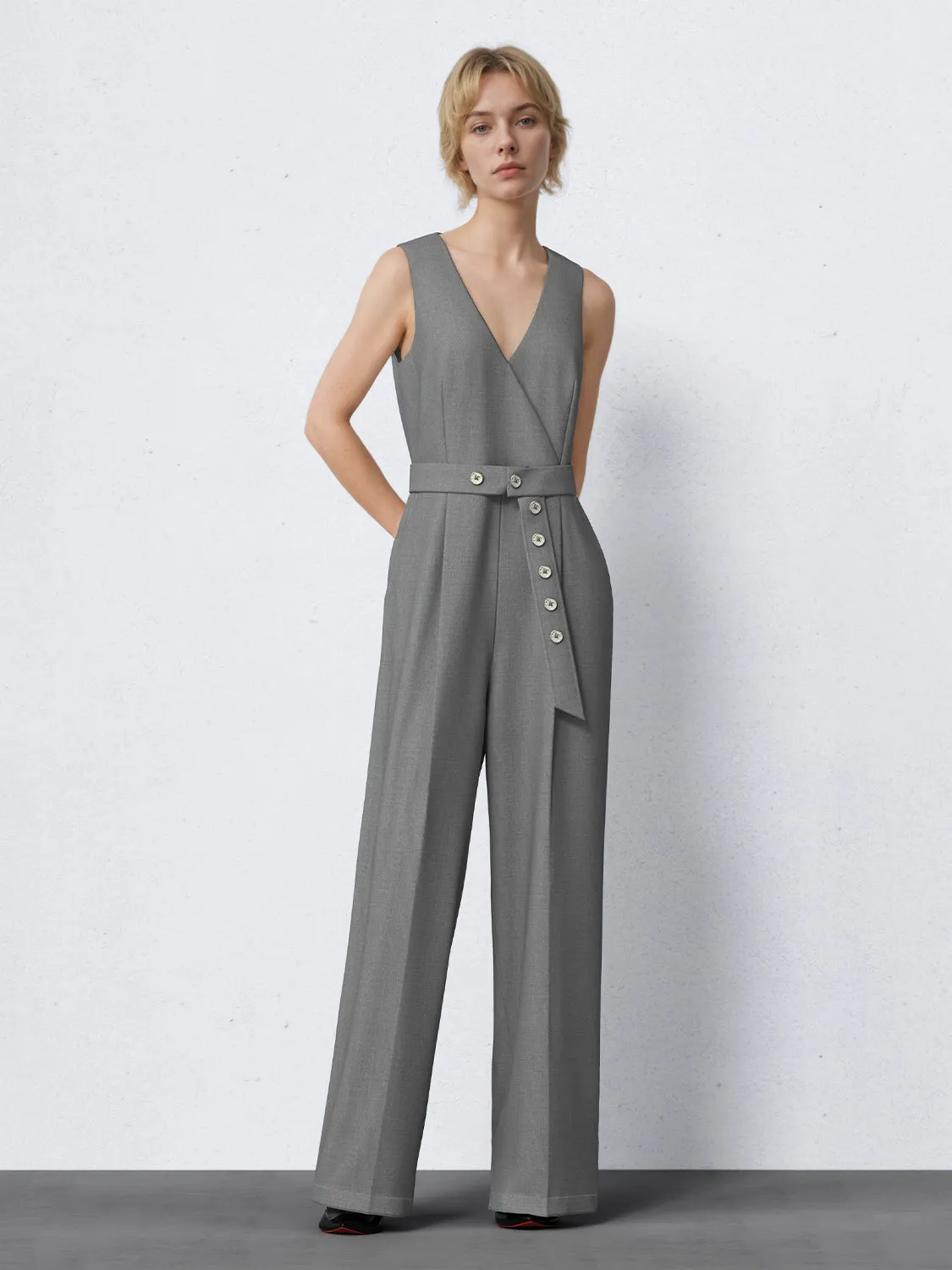 Sleeveless Wide-Leg Jumpsuits