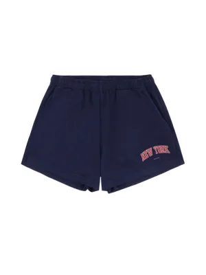 Sporty & Rich New York Ivy Disco Short in Dark Navy
