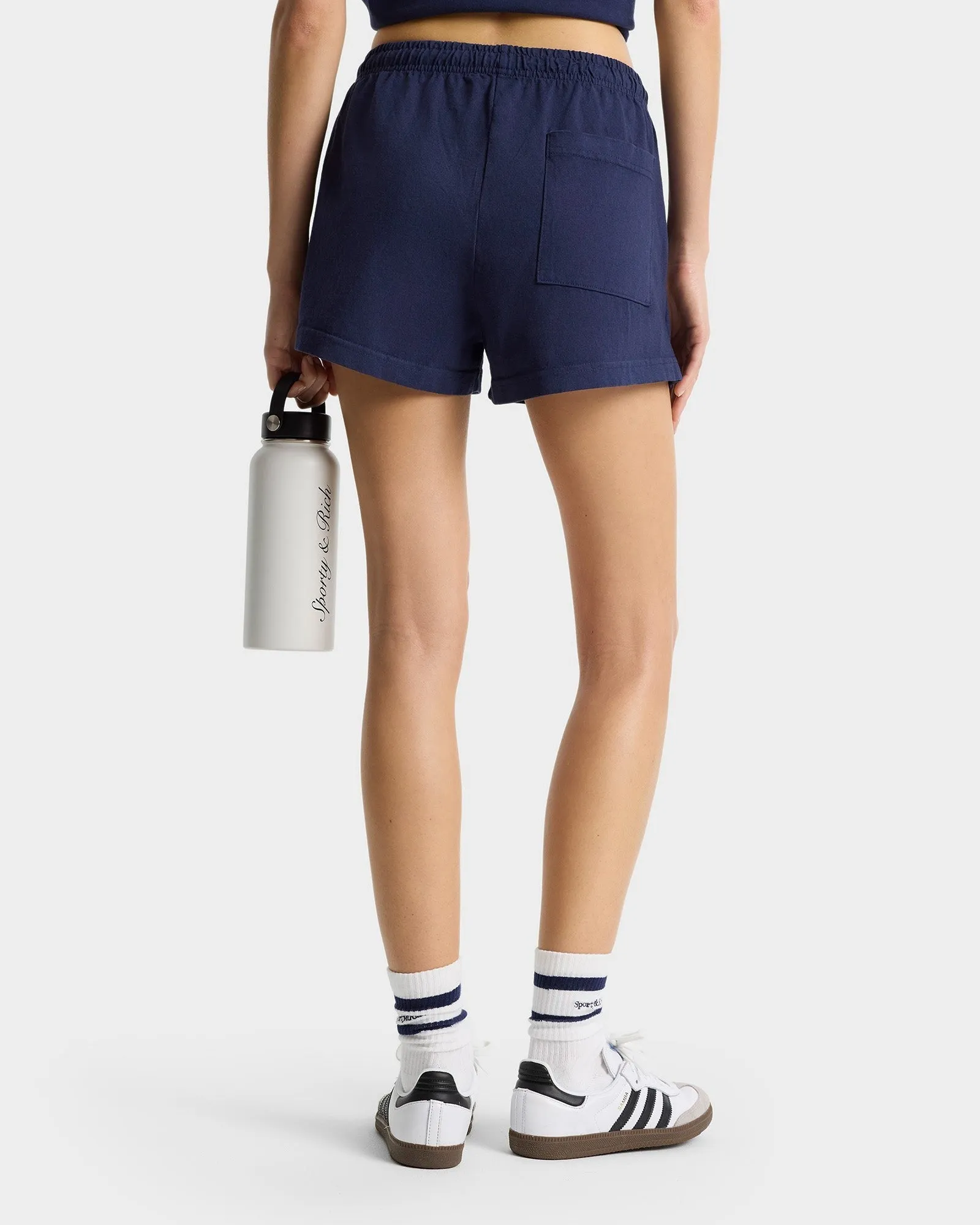 Sporty & Rich New York Ivy Disco Short in Dark Navy