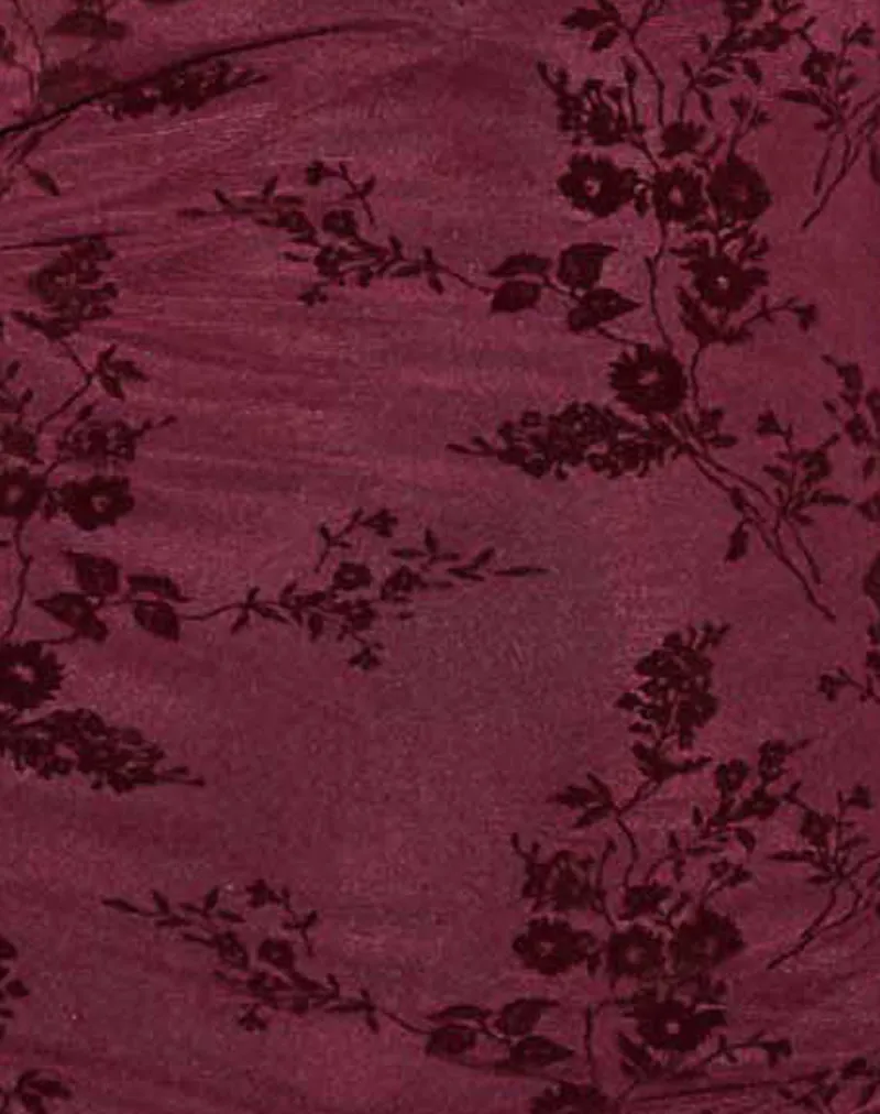 Sriti Mini Dress in Botanical Flower Maroon