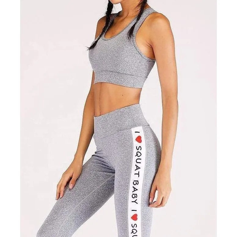 string hollow letter pattern  yoga set