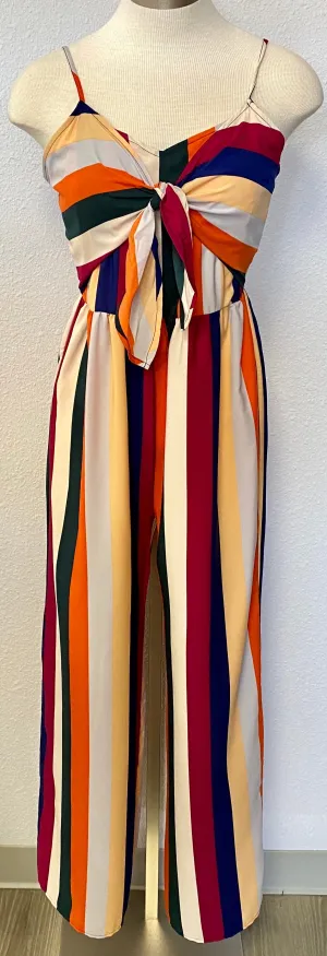 STRIPED SLEEVELESS JUMPSUIT