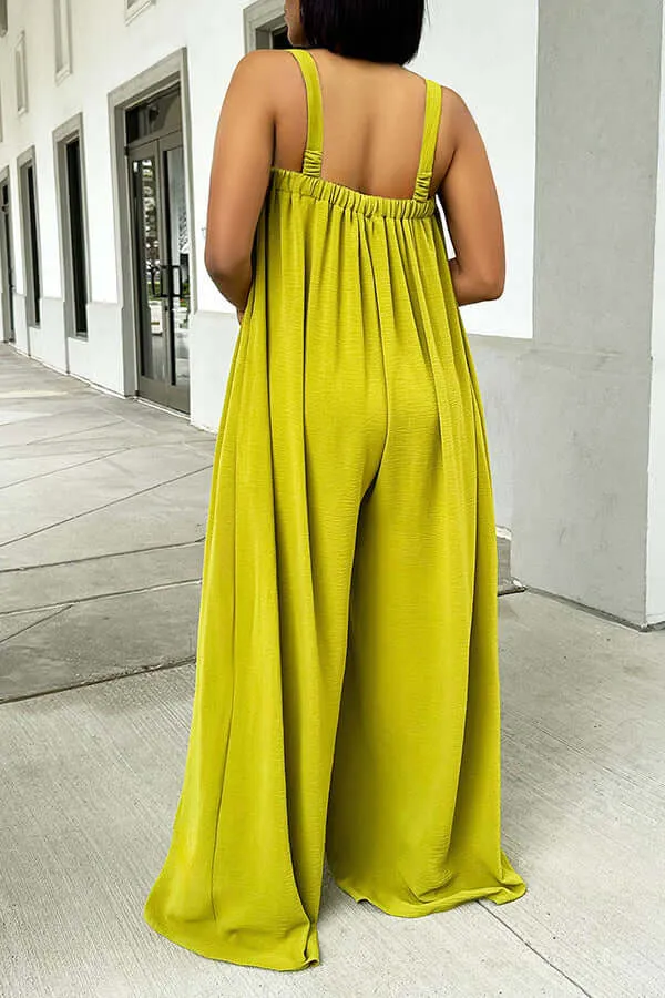 Stylish Sleeveless Wide Leg Jumpsuit